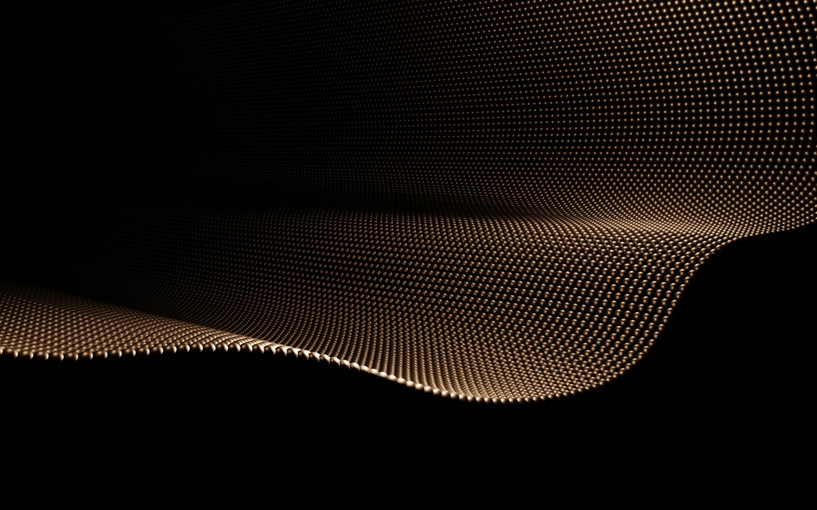 Abstract golden wave pattern on black background
